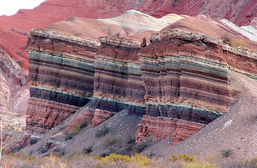 Sedimentary layers of rock