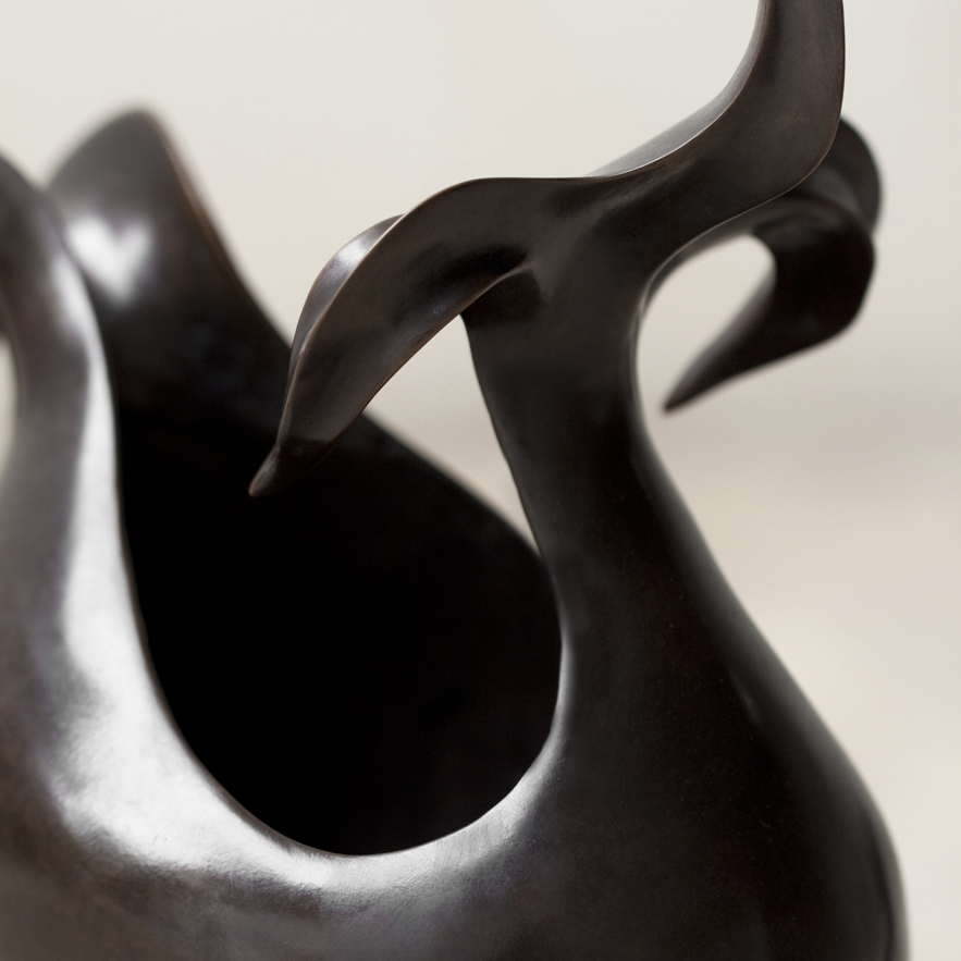 Alexander Lamont Black Orchid bronze vessel