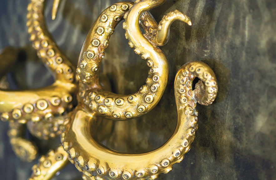 Alexander Lamont Octopus door handles in polished bronze