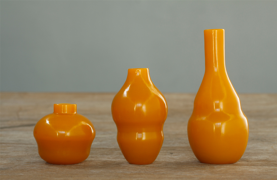 Miniature Peking Glass vases by Alexander Lamont