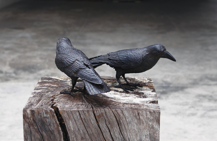 Sculpture of Pair of Ravens in Bronze from Alexander Lamont's 2015 Editions Collection