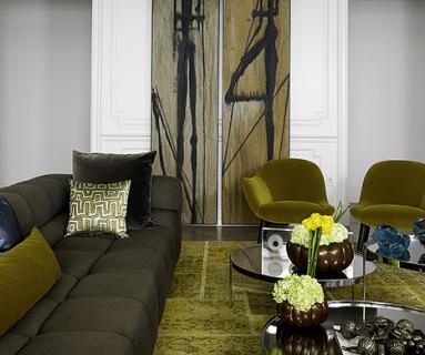Home interior by Deborah Wecselman Design, Alexander Lamont Lusty Bronze Vessels
